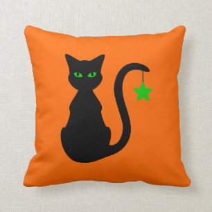 Coussin de chat noir