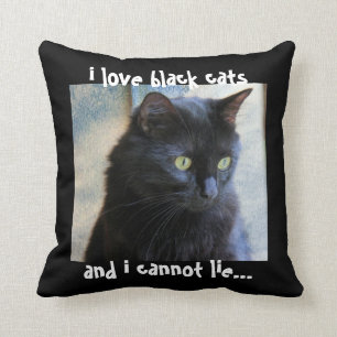 Coussin de chat noir : j'aime les chats noirs et