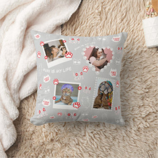 Coussin de chat personnalisé avec photos de visage