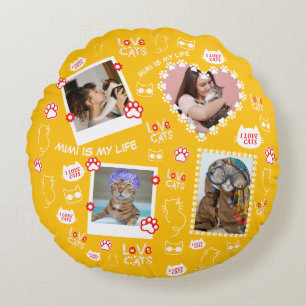 Coussin de chat personnalisé avec photos de visage