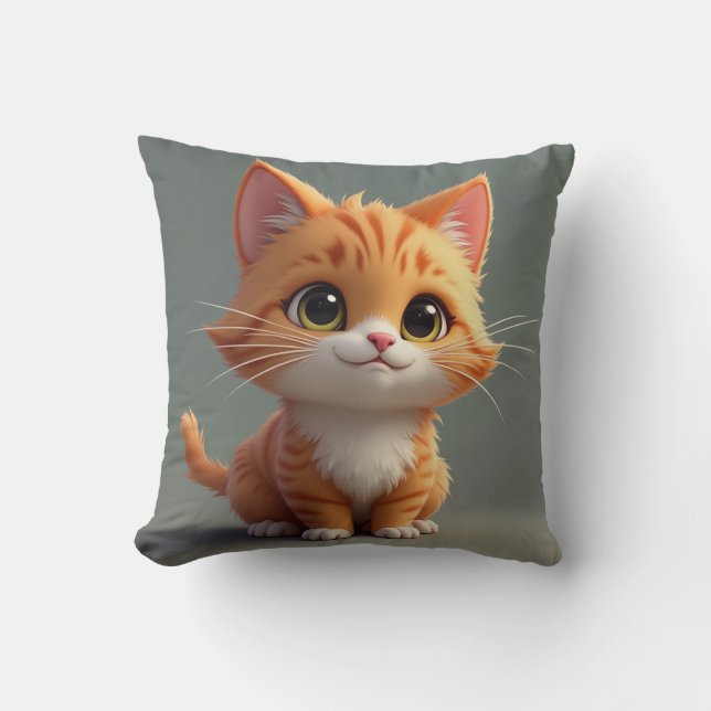 Coussin de chat qui sort d'un dessin animé (Recto)