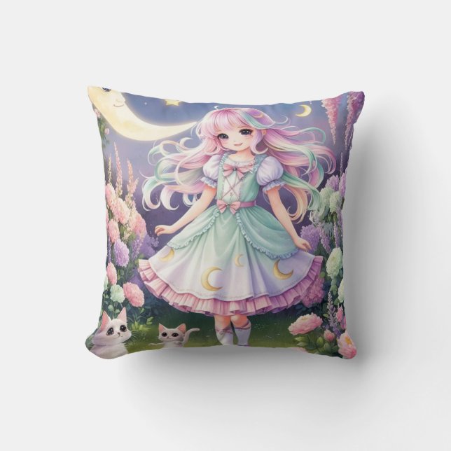 Coussin de chat Spirit - Décor de fille Magique Ka (Recto)
