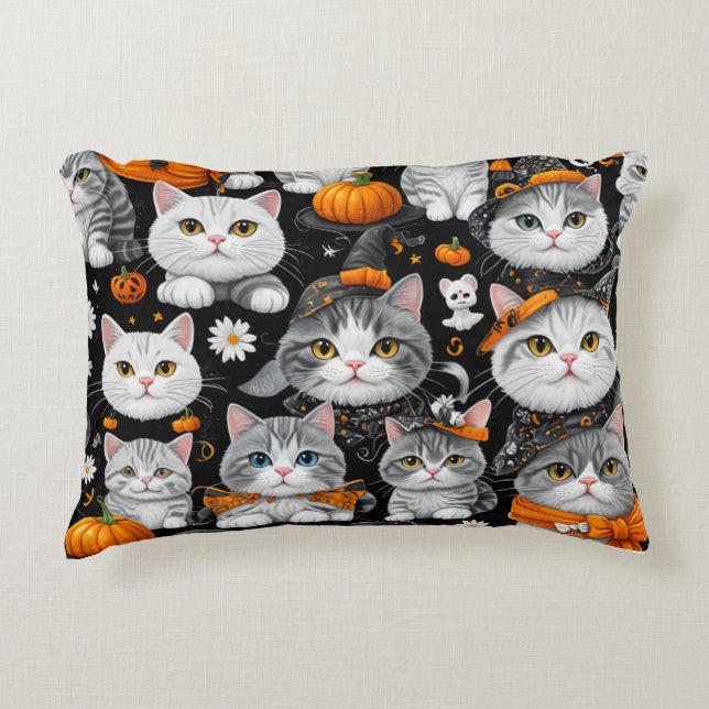 coussin de chats à halloween (Devant)