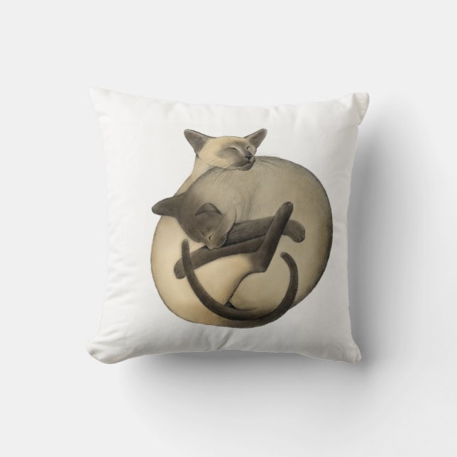 Coussin de chats siamois de Yin Yang (Recto)