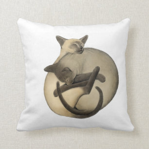 Coussin de chats siamois de Yin Yang