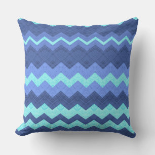 coussin de chevron bleu