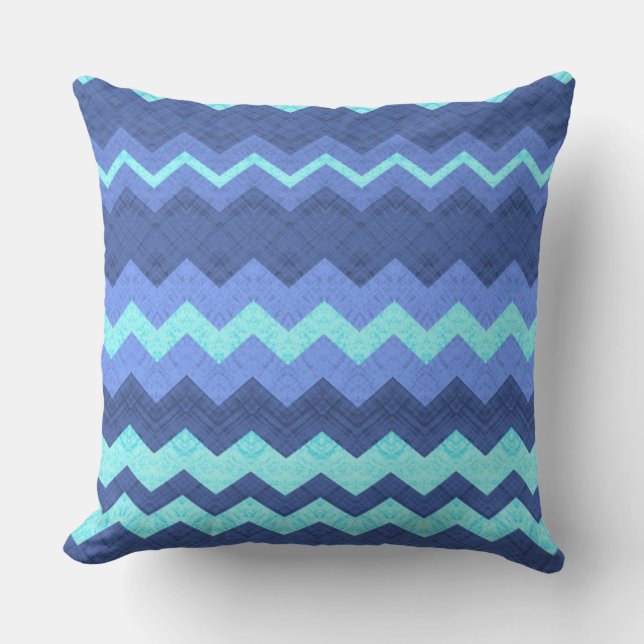 coussin de chevron bleu (Recto)
