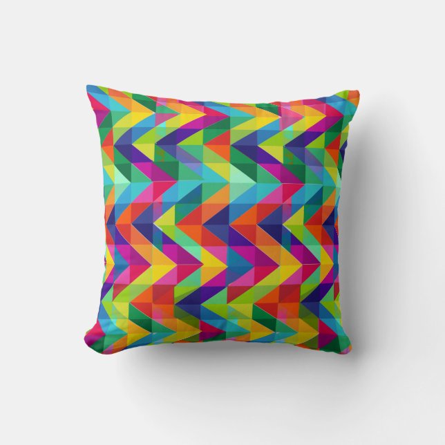 Coussin de Chevron d'arc-en-ciel (Recto)