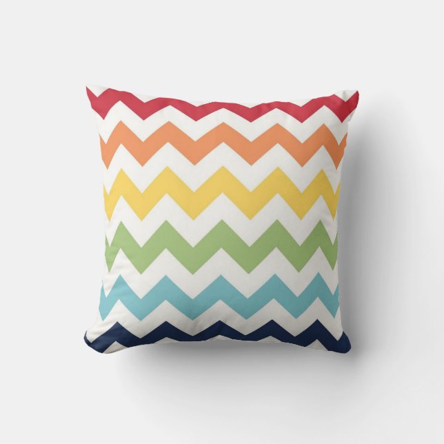 Coussin de Chevron d'arc-en-ciel (Recto)