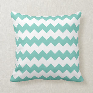 Coussin de Chevron de bloc de turquoise de
