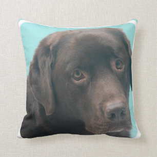 Coussin de chien labrador chocolat