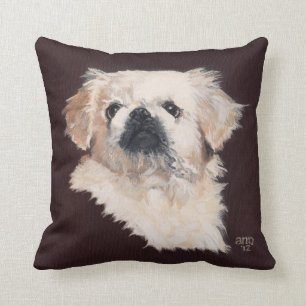 Coussin de Chien Pekingese blanc
