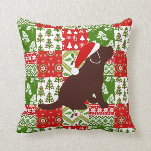 Coussin de chiot de Labrador de chocolat d'édredon