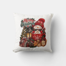 Coussin de chocolat chaud bonhomme de neige Cadeau