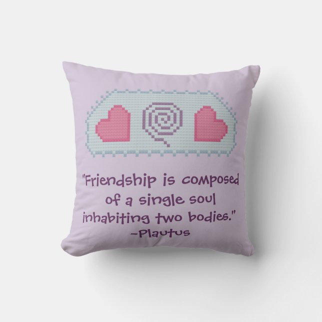 Coussin de citation d'amitié de Plautus (Recto)