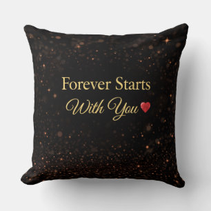 Coussin de citation de mariage romantique de luxe