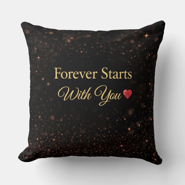 Coussin de citation de mariage romantique de luxe (Recto)