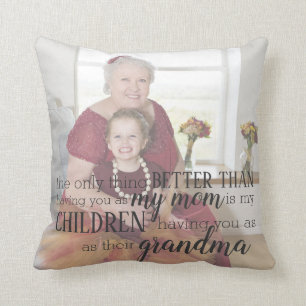 Coussin de citation photo de grand-mère personnali