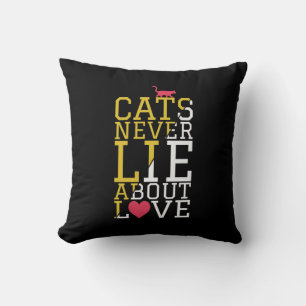 Coussin de citation sur l'amour des chats