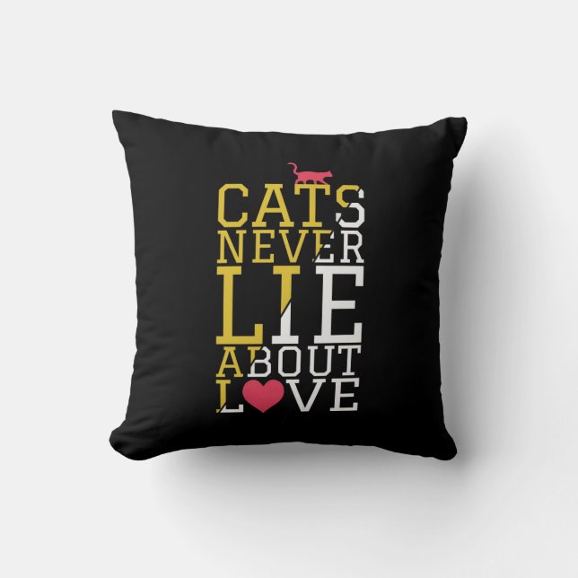 Coussin de citation sur l'amour des chats (Recto)