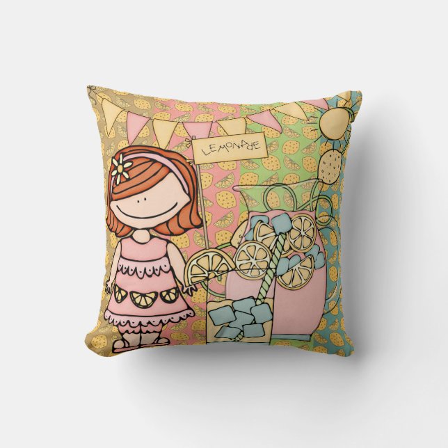 Coussin de citronnade customisé Red Hair Girl (Recto)