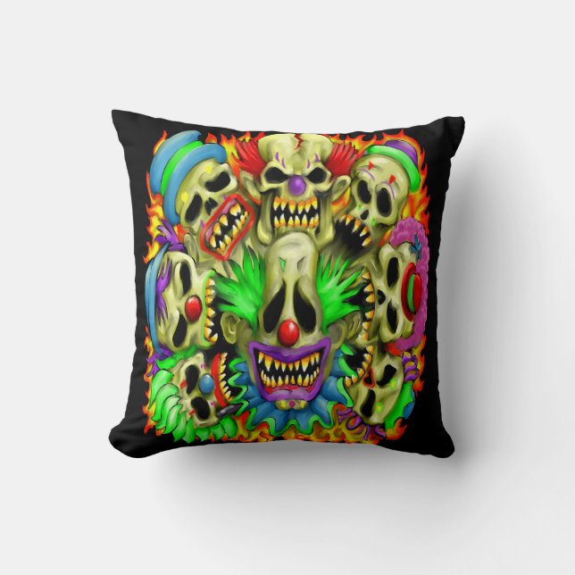 Coussin de clowns de crâne de sucrerie (Recto)