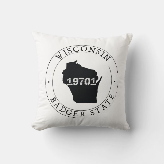 Coussin de code postal du Wisconsin (Recto)