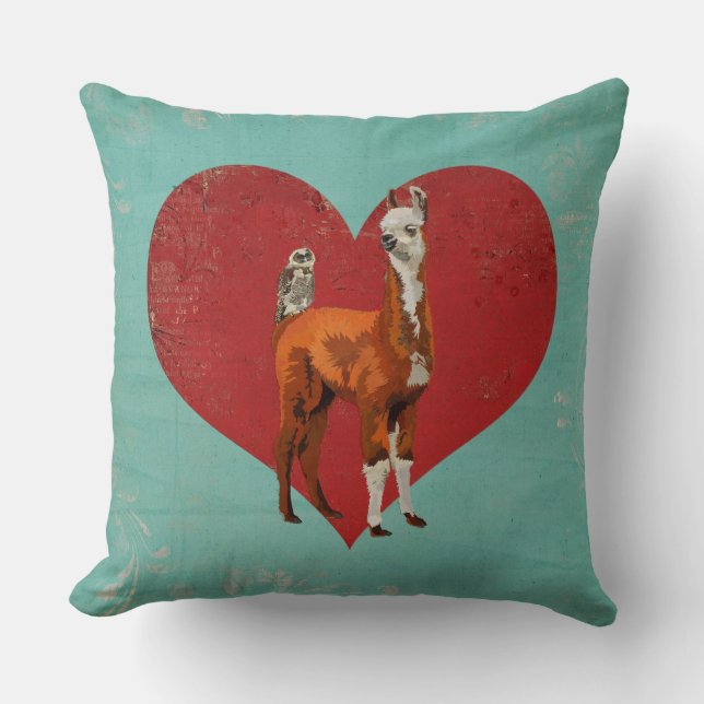 COUSSIN DE COEUR DE LAMA ET DE HIBOU (Recto)