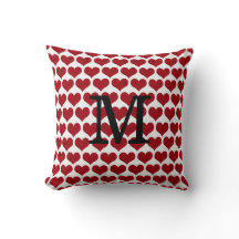 Coussin de coeur de monogramme de Saint-Valentin