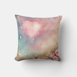 Coussin de coeur de noeud d'amour