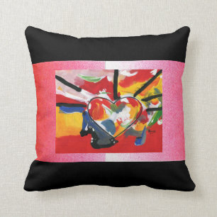 Coussin de coeur de style art Peter Max des année