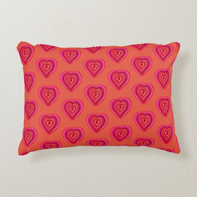 coussin de coeur décoratif rouge (Devant)