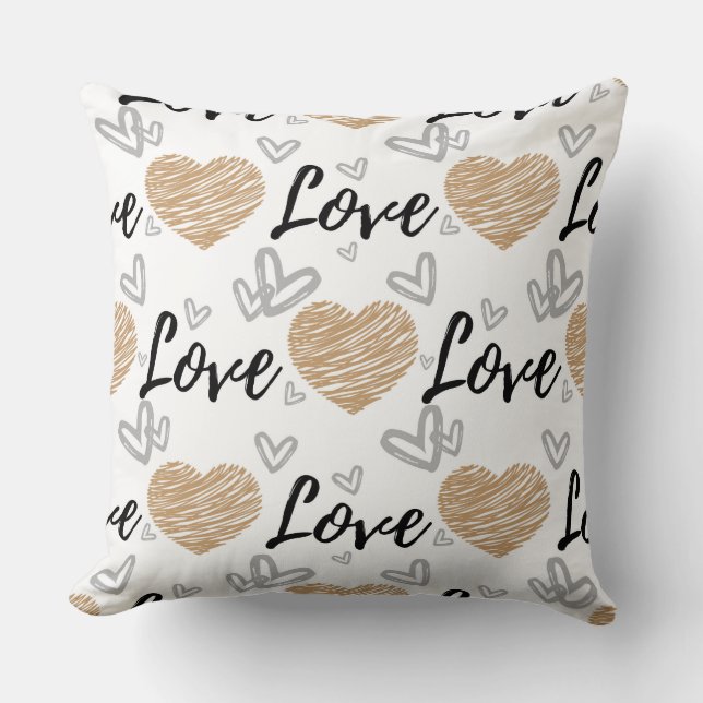 Coussin de coeur Gold/Black Love (Recto)