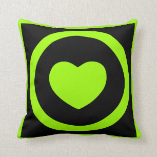 Coussin de coeurs de vert de chaux