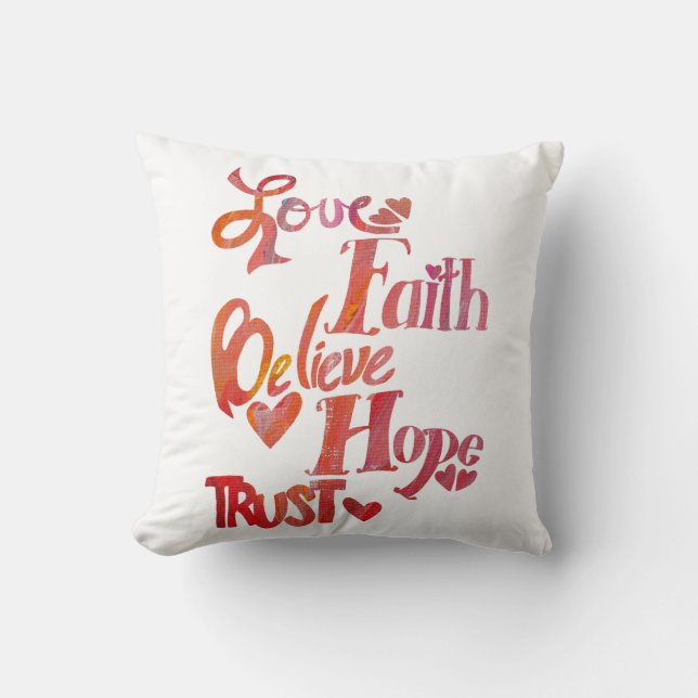 Coussin de collection de mots d'inspiration (Recto)