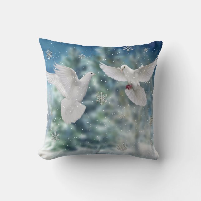 Coussin de colombes de Joyeux Noël (Recto)