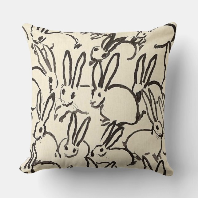 Coussin de concepteur Cream & Black Hutch (Recto)
