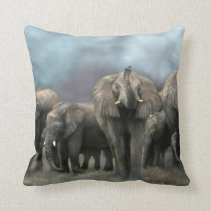 Coussin de concepteur d'art de famille d'éléphan