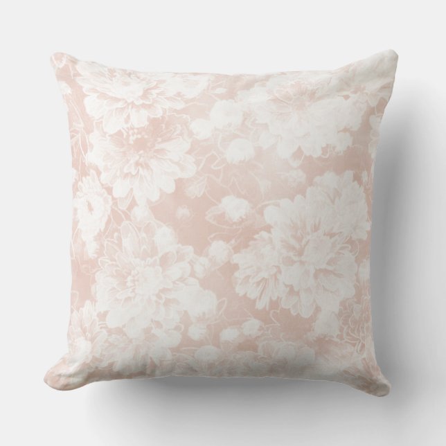 Coussin de concepteur réversible à fleurs souples (Recto)