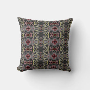 Coussin de concepteur réversible noir et gris