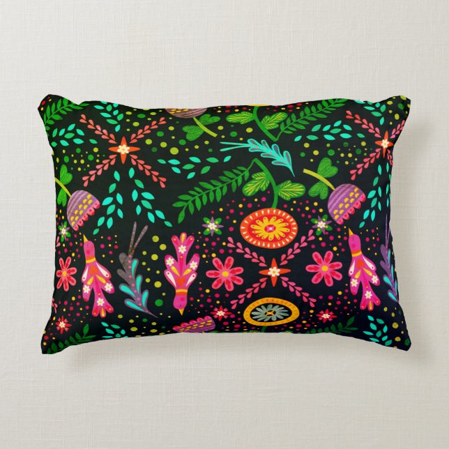 Coussin de conception abstraite d'oiseaux violets (Devant)