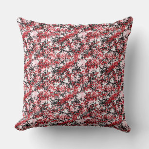 Coussin de conception de découpe rouge, rose, noir