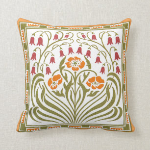 Coussin de conception de fleur de Nouveau d'art