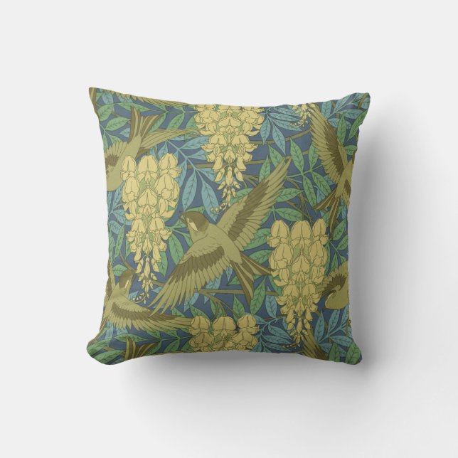 Coussin de conception de glycines de Nouveau d'art (Recto)