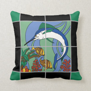 Coussin de conception de Marlin d'île de Catalina