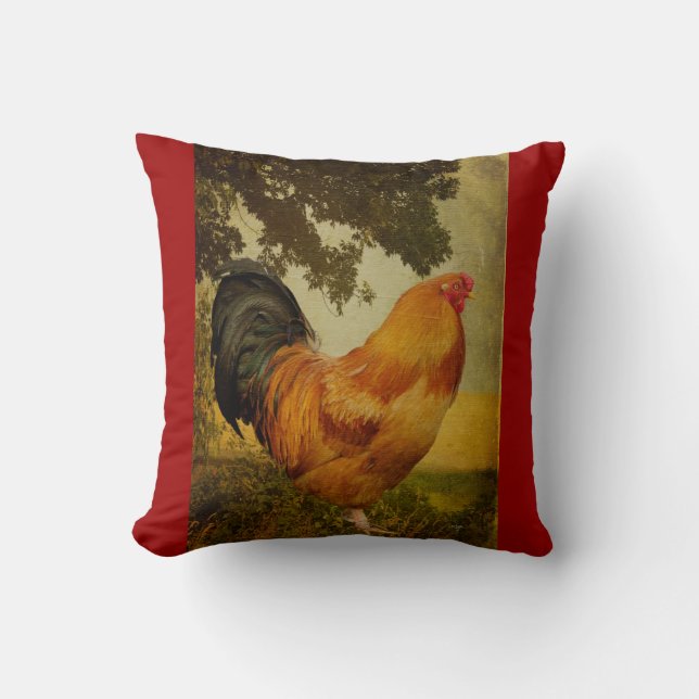 Coussin de coq de Chanticleer par Lois Bryan (Recto)