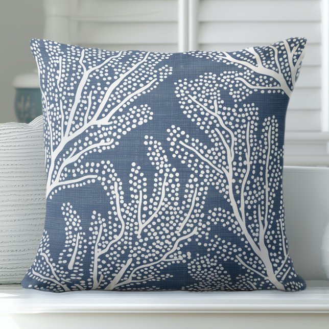 Coussin de corail bleu | Oreillers à lancer en pen (Créateur téléchargé)