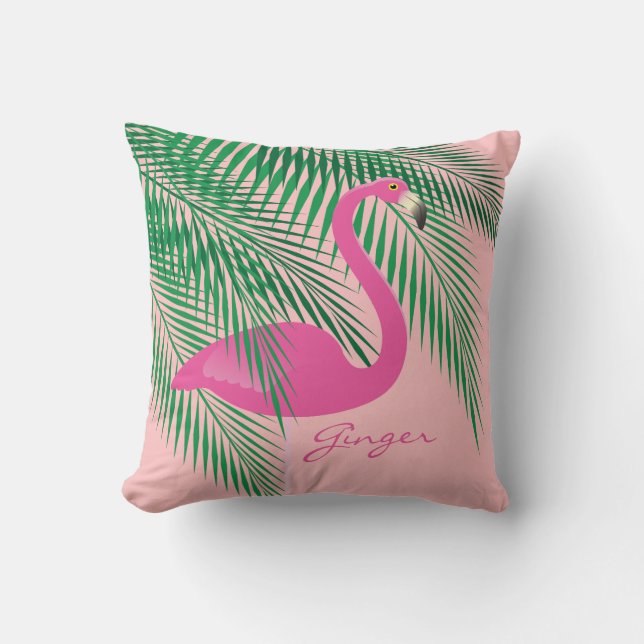 Coussin de corail du Flamant rose du gingembre (Recto)