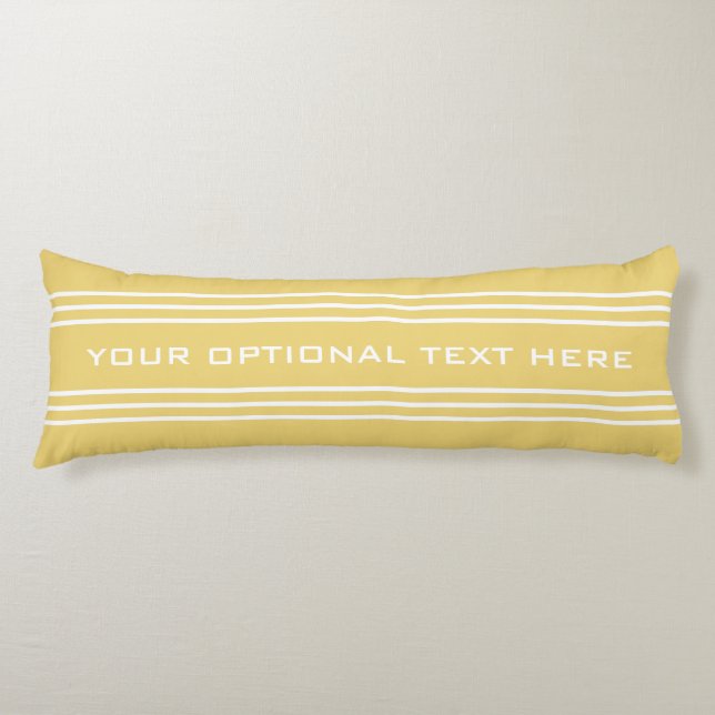 Coussin de corps de texte personnalisé Yellow Stri (Devant)