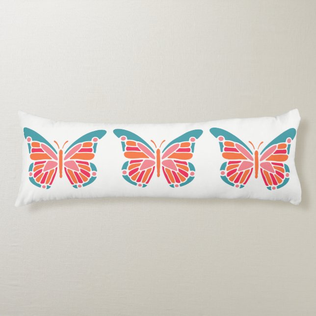 Coussin de corps papillon stylisé (Devant)